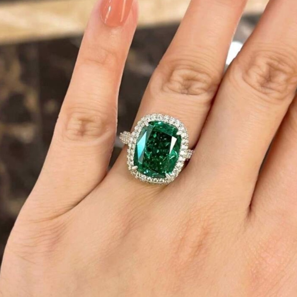 Rectangular Diamond Bridal Ring - image 3